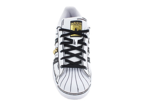 CUSTOM / Adidas Superstar Sneaker Cartoon Borchie White Black EG4958