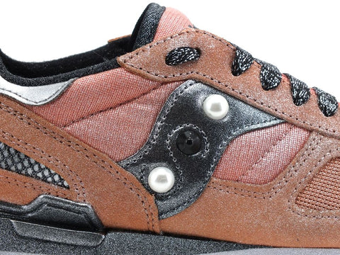 CUSTOM / SAUCONY Shadow Sneaker Coral Black Silver Spray S1108-739