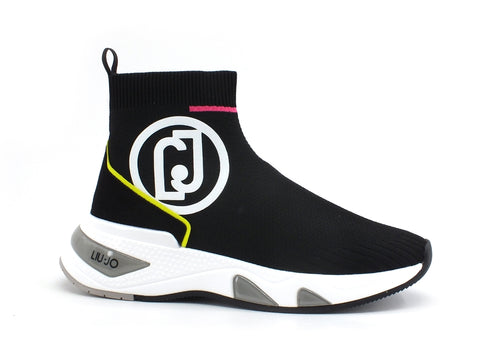 LIU JO Hoa 12 Sneaker Elastic Calzino Fluo Black BA1041TX022