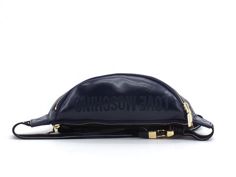 LOVE MOSCHINO Marsupio Quilted Logo Oro Navy Blu JC4011PP1BLA0751