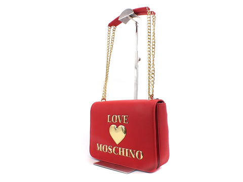 LOVE MOSCHINO Borsa Tracolla Manici Catena Logo Oro Rosso JC4035PP1BLE0500