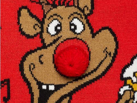 BLEND Maglione Pull Renna Beer Natale Rosso 20707552