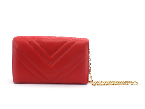 PATRIZIA PEPE Borsa Tracolla Logo Pelle Rosso 2V9798-A8K7