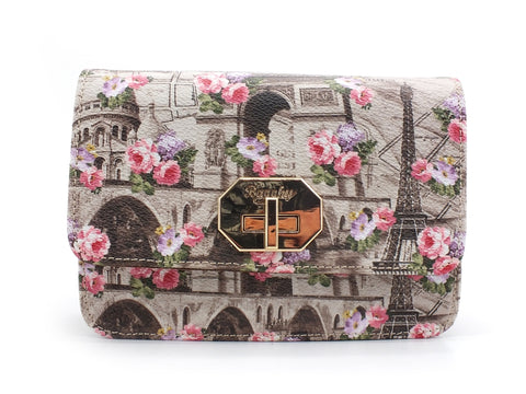BAGGHY Belt Bag B61 Tracolla Stampa Parigi Multicolor B18IB61UPG01