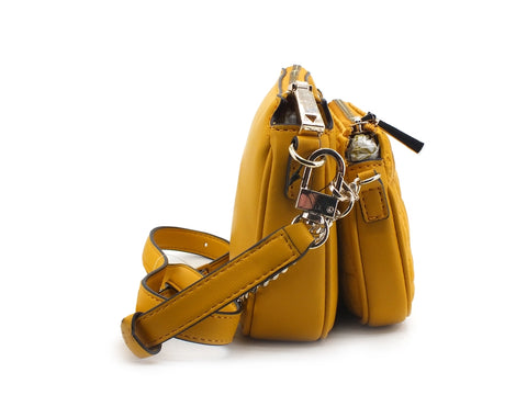 GUESS Arie Mini Doppia Pochette Trapuntata Giallo MariGold VG788570