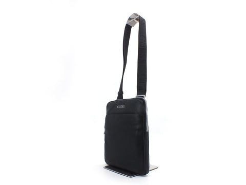 GUESS Tracolla Pelle Zip Uomo Black HMSCALPO424