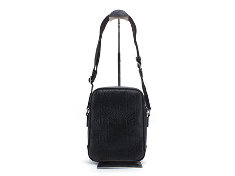 GUESS Tracolla Pelle Rilievo Zip Uomo Black HMBALDPO426