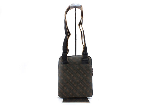 GUESS Tracolla Pelle Loghi Uomo Brown HMVEZZPO424