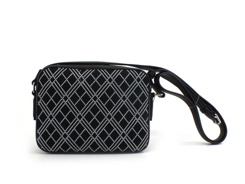 LOVE MOSCHINO Tracolla Borsa Tessuto Logo Bianco Nero JC4072PP1BLL100A