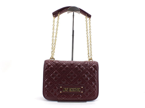 LOVE MOSCHINO Borsa Trapuntata Tracolla Manici Catena Vino JC4200PP0BKA0552