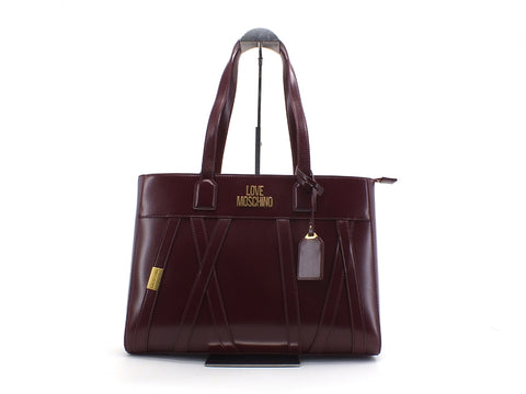 LOVE MOSCHINO Borsa Shopper Manici Intreccio Vino JC4274PP0BKS0552
