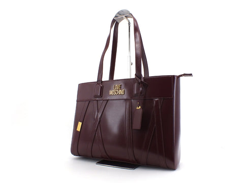 LOVE MOSCHINO Borsa Shopper Manici Intreccio Vino JC4274PP0BKS0552