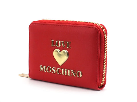 LOVE MOSCHINO Portafoglio Small Around Cuore Rosso Oro JC5610PP1BLE0500