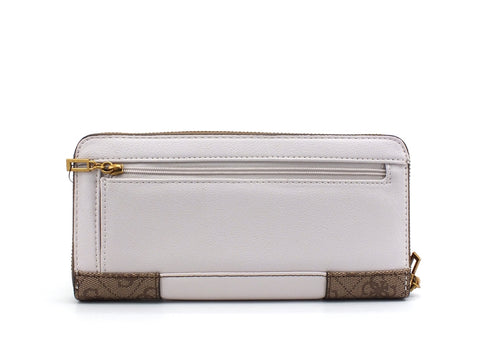 GUESS Mika SLG Zip Around Loghi Bicolor Brown SB796746
