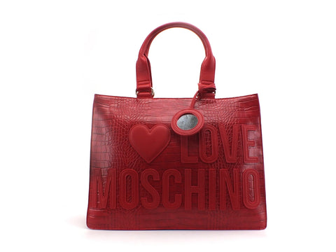 LOVE MOSCHINO Borsa Croco Logo Rosso JC4056PP1BLH150A