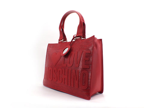 LOVE MOSCHINO Borsa Croco Logo Rosso JC4056PP1BLH150A