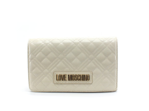 LOVE MOSCHINO Pochette Quilted Catena Avorio JC4059PP1BLA0110