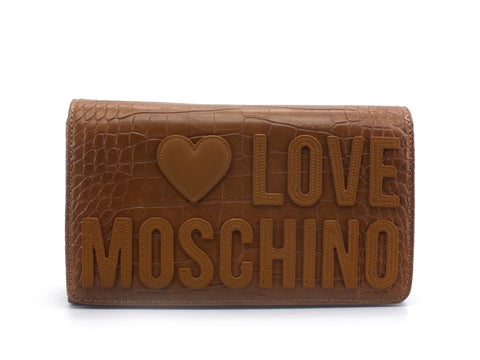 LOVE MOSCHINO Pochette Croco Catena Cammello JC4063PP1BLH120A