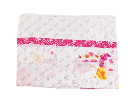 GUESS Sciarpa Kefiah Loghi Flower White Pink AW8579MOD03