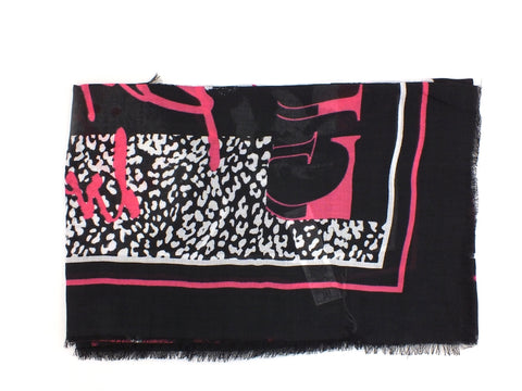 GUESS Sciarpa Kefiah Loghi Tricolor Black Pink AW8573MOD03