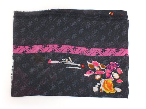 GUESS Sciarpa Kefiah Loghi Flower Coal AW8579MOD03