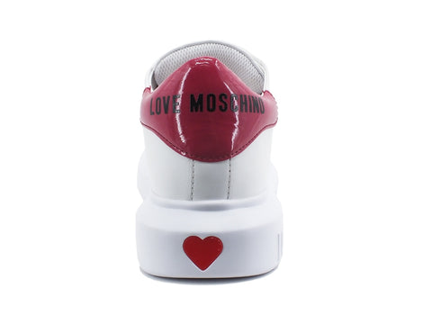 LOVE MOSCHINO Sneaker Gomma 40 Bianco Fuxia JA15284G1CIA310B