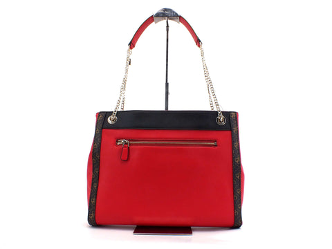 GUESS Katey Borsa Manici Catena Banda Rosso Red Multi VS787023