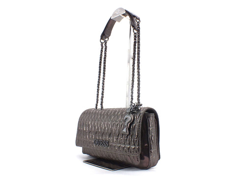 GUESS Brikley Borsa Tracolla Laminata Pewter MM787121
