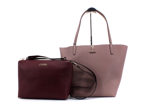 GUESS Alby Borsa Doppia Manici Pochette Rosewood Merlot VG745523