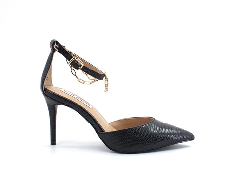STEVE MADDEN Lioness Dècolletè Tacco Cocco Black Lizar LION02S1
