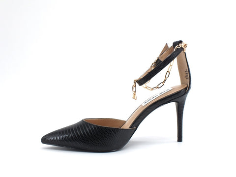 STEVE MADDEN Lioness Dècolletè Tacco Cocco Black Lizar LION02S1