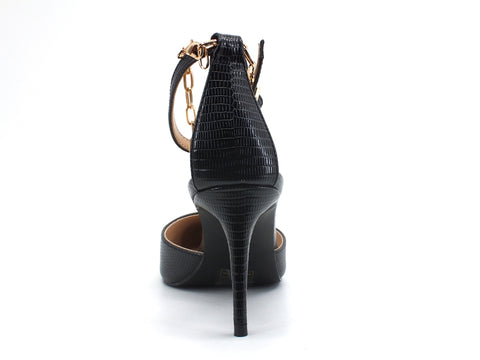 STEVE MADDEN Lioness Dècolletè Tacco Cocco Black Lizar LION02S1