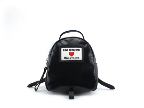 LOVE MOSCHINO Zaino Canvas Targhetta Logo Nero JC4032PP1CLC100A