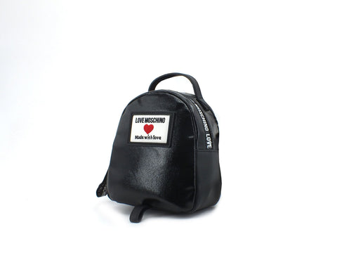 LOVE MOSCHINO Zaino Canvas Targhetta Logo Nero JC4032PP1CLC100A