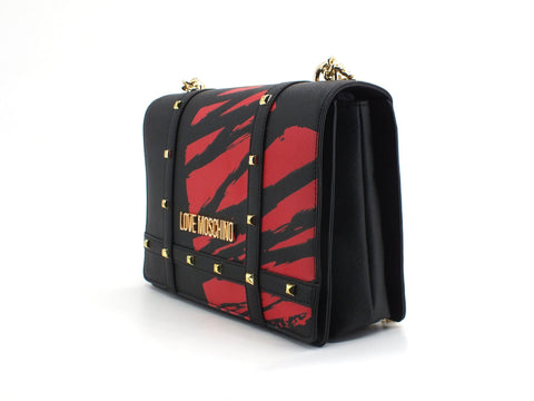 LOVE MOSCHINO Borsa Manici Stampa Nero Rosso JC4072PP1CLG100A