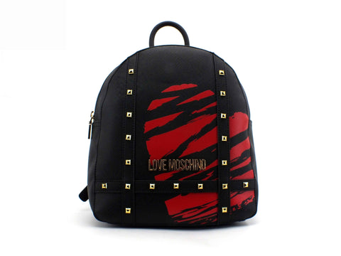 LOVE MOSCHINO Zaino Borchie Cuore Nero Rosso JC4077PP1CLG100A
