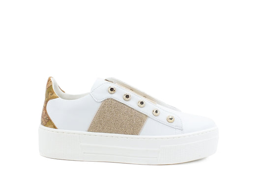 ALVIERO MARTINI 1A CLASSE Sneaker Platform Fascia Borchie White ZA262-201C