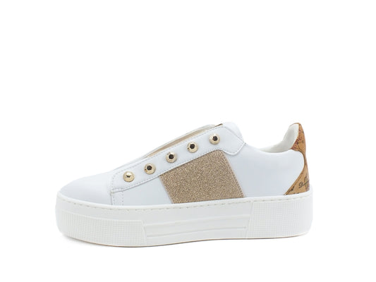 ALVIERO MARTINI 1A CLASSE Sneaker Platform Fascia Borchie White ZA262-201C