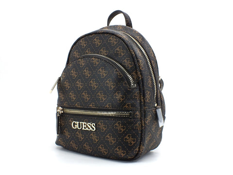 GUESS Manhattan Zaino Pelle Loghi Brown QL699431