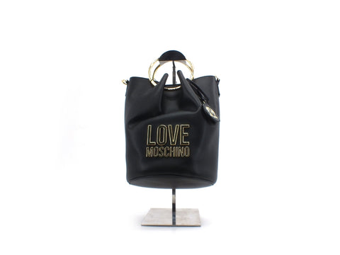 LOVE MOSCHINO Borsa Secchiello Bonded Anelli Logo Nero JC4105PP1CLJ000A