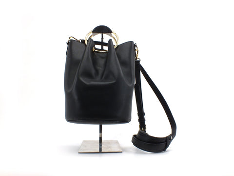 LOVE MOSCHINO Borsa Secchiello Bonded Anelli Logo Nero JC4105PP1CLJ000A