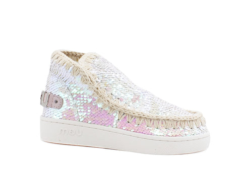 MOU Summer Eskimo Sneaker All Sequins Metallic Logo Iridescent MU.SW211001G