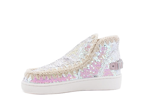 MOU Summer Eskimo Sneaker All Sequins Metallic Logo Iridescent MU.SW211001G