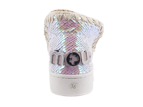 MOU Summer Eskimo Sneaker All Sequins Metallic Logo Iridescent MU.SW211001G