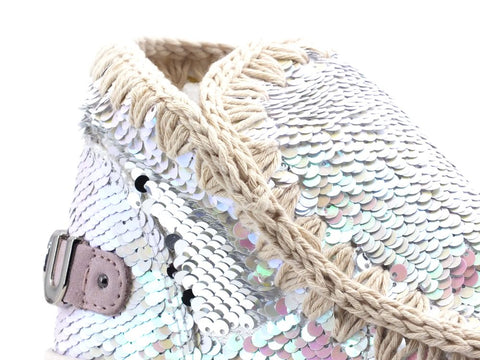 MOU Summer Eskimo Sneaker All Sequins Metallic Logo Iridescent MU.SW211001G