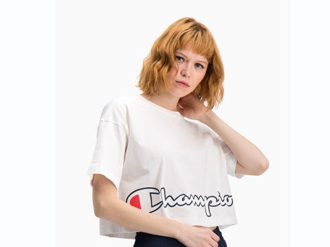 CHAMPION T-Shirt Crop Logo White 112655