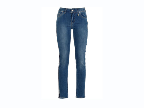 CAFENOIR Jeans Banda Brillantini Blu Medio Chiaro JJ6160