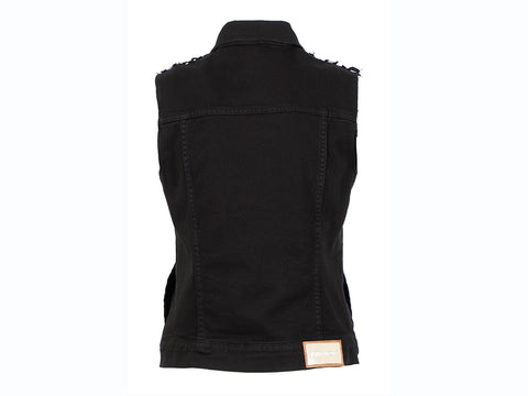 CAFENOIR Gilet Smanicato Pizzo Nero JJ6020