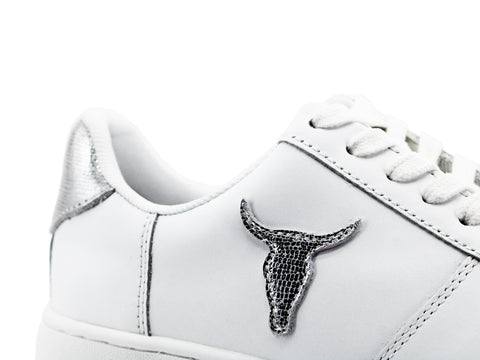 WINDSOR SMITH Sneaker Ox Platform Pelle Logo White Silver RICH