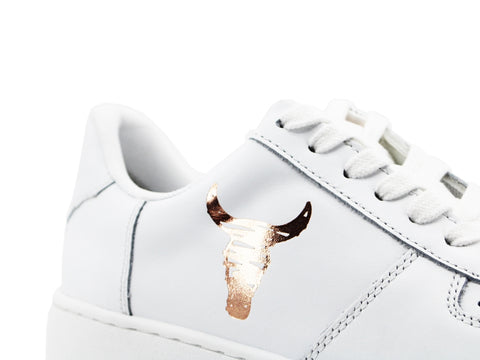 WINDSOR SMITH Sneaker Ox Platform Pelle Logo White Rosegold REMIX
